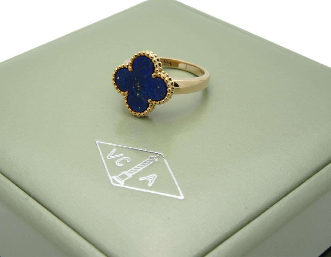Van Cleef & Arpels 18k Yellow Gold Magic Alhambra Ring: Van Cleef & Arpels 18k Yellow Gold Magic Alhambra Ring featuring Lapis Lazuli. This ring is size 6.5 (55) Measuring 15mm It is in excellent condition