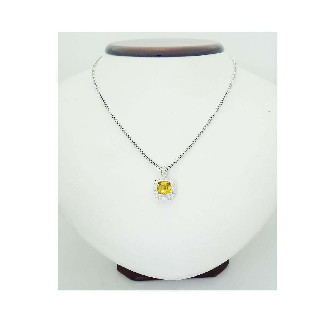 David Yurman 925 Sterling Silver Lemon Citrine Diamond: David Yurman 925 Sterling Silver Lemon Citrine Diamond Albion Necklace Retail Price: $925 Brand: David Yurman Material: 925 Sterling Silver Diamonds: 0.17tcw Stone: Lemon Citrine 7mm x 7 mm Measuremen
