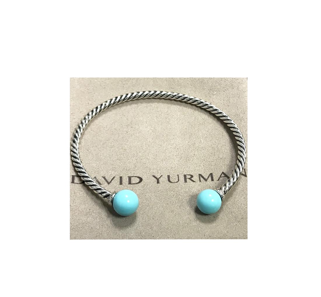 David Yurman 925 Sterling Silver Solari Turquoise &: David Yurman 925 Sterling Silver Solari Turquoise & Diamonds Bracelet Retail Price: $525 Brand: David Yurman Material: 925 Sterling Silver Stones: Turquoise 9mm. Pavé diamonds, 0.05 total carat weigh