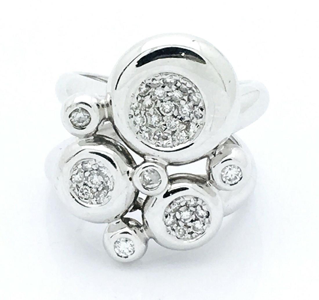 Chimento 18k White Gold 1 TCW Diamonds Openwork Cluster: Chimento 18k White Gold 1 TCW Diamonds Openwork Cluster Split Shank Ring Weight 11.5 grams Sz 5.5. 1 TCW Diamonds SI Clarity, G-H Color