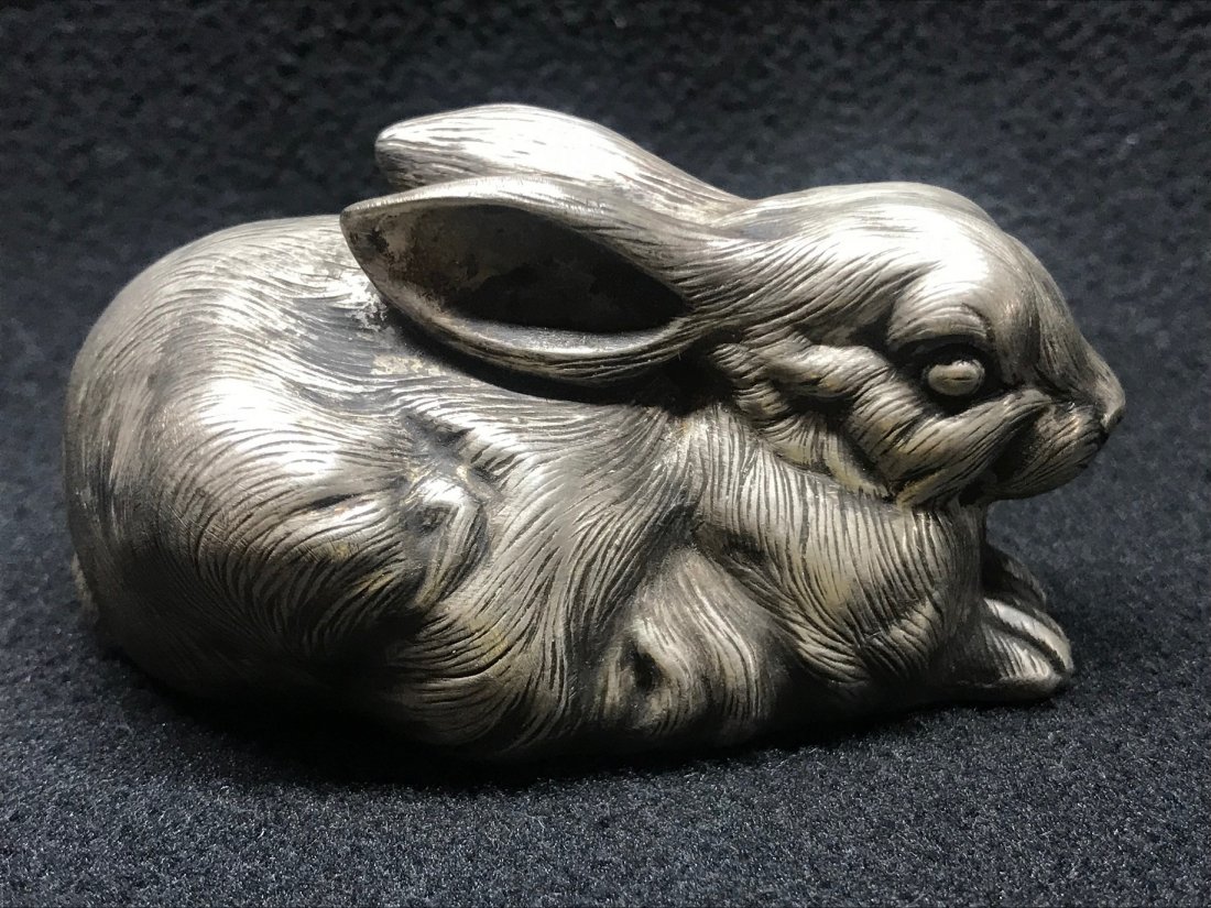 Russian Silver Rabbit: Russian Silver Rabbit Stamped and Marked weight 47.5gr Size 36 x 70 mm