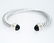 David Yurman 7mm Silver 14k Onyx Cuff Bracelet