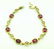 18k Gold 5ct Natural Pink Tourmaline Bracelet 7 "