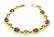 18k Gold 5ct Natural Pink Tourmaline Bracelet 7 " - 3