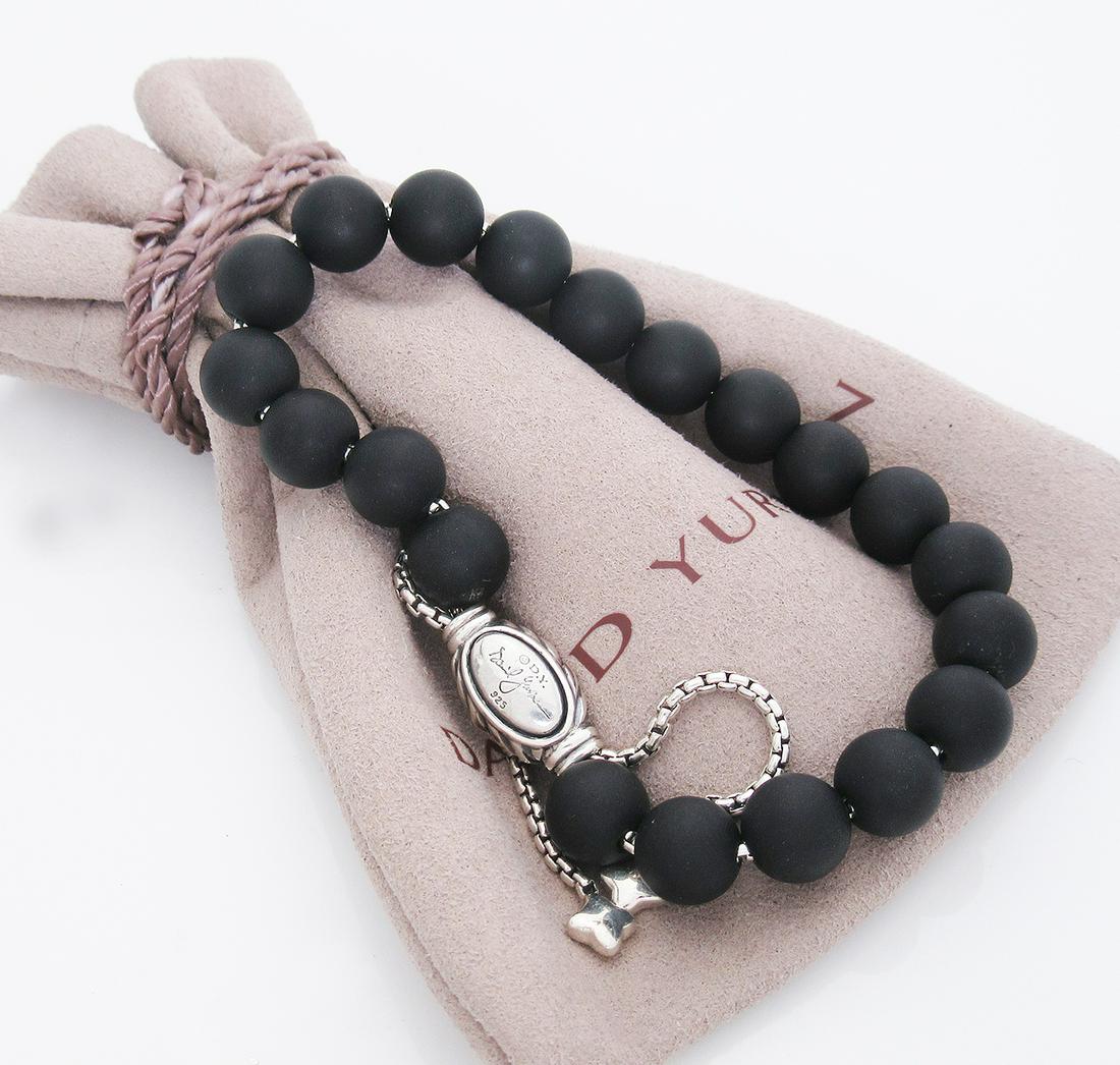David Yurman Silver Blk Onyx Spiritual 8mm Bead: David Yurman 925 Sterling Silver Spiritual 8mm Bead Bracelet Black Onyx Adjustable Brand: David Yurman -Stone: Black Onyx Bead Measurements: 8mm Size: Adjustable 6-9.5 inches Long Comes With D.Y Origi