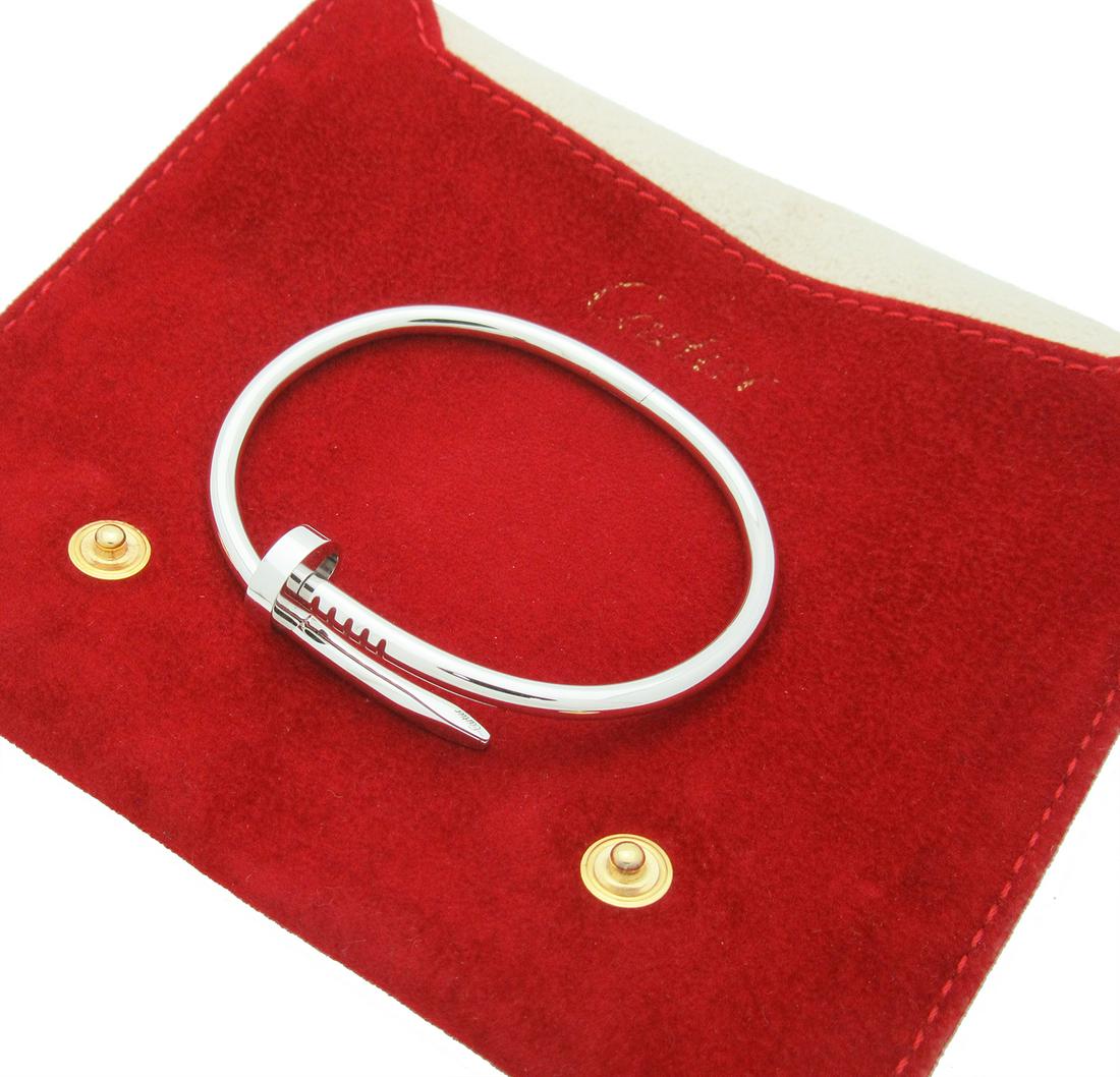 Cartier Juste un Clou White Gold Bracelet: Cartier Juste un Clou White Gold Bracelet Retail price:$7300 Metal: 18k White Gold :Size:17 Condition: Excellent