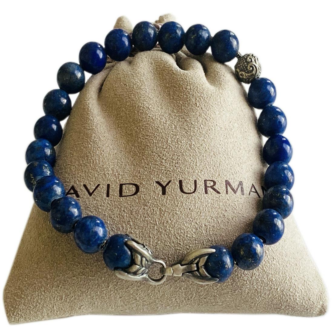 DAVID YURMAN SPIRITUAL BEADS BRACELET LAPIS LAZULI 8MM: DAVID YURMAN SPIRITUAL BEADS BRACELET WITH LAPIS LAZULI AND SILVER BEAD ACCENT , 8mm-BRAND: DAVID YURMAN-COLLECTION: SPIRITUAL BEADS -STONES: LAPIS LAZULI-METAL : STERLING SILVER 925-WIDTH : 8mm BEADS