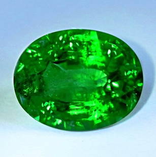 GRS Certified 7.03 ct. Tsavorite Garnet Untreated KENYA:  JANUARY - GARNET Garnet, the birthstone for January, comes in many different colors. Tsavorite is a rich, deep green colored garnet.Tsavorite looks similar to an emerald but is more brill