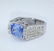 14 K White Gold IGI cert. Blue Sapphire & Diamond Ring - 6