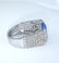 14 K White Gold IGI cert. Blue Sapphire & Diamond Ring - 7