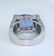 14 K White Gold IGI cert. Blue Sapphire & Diamond Ring - 8