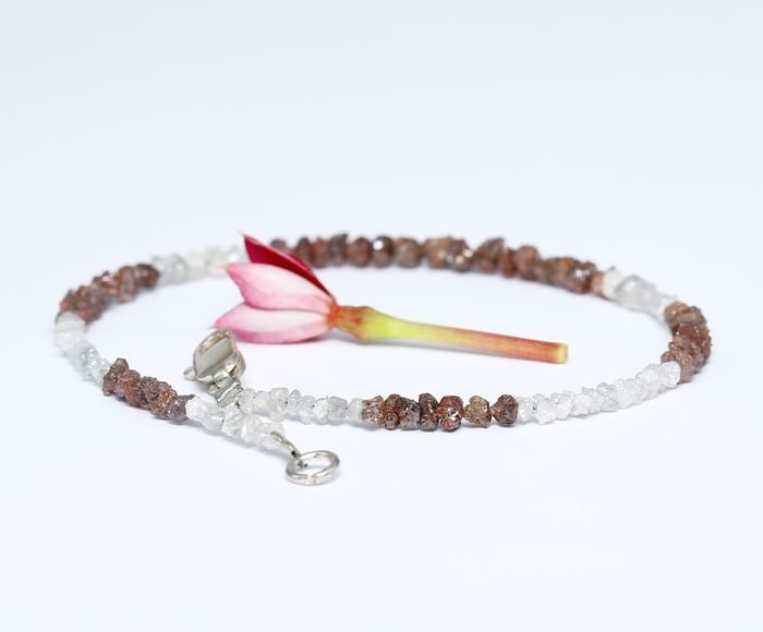 Silver 925 and Rough Diamond Bracelet with clasp (1 of 8)