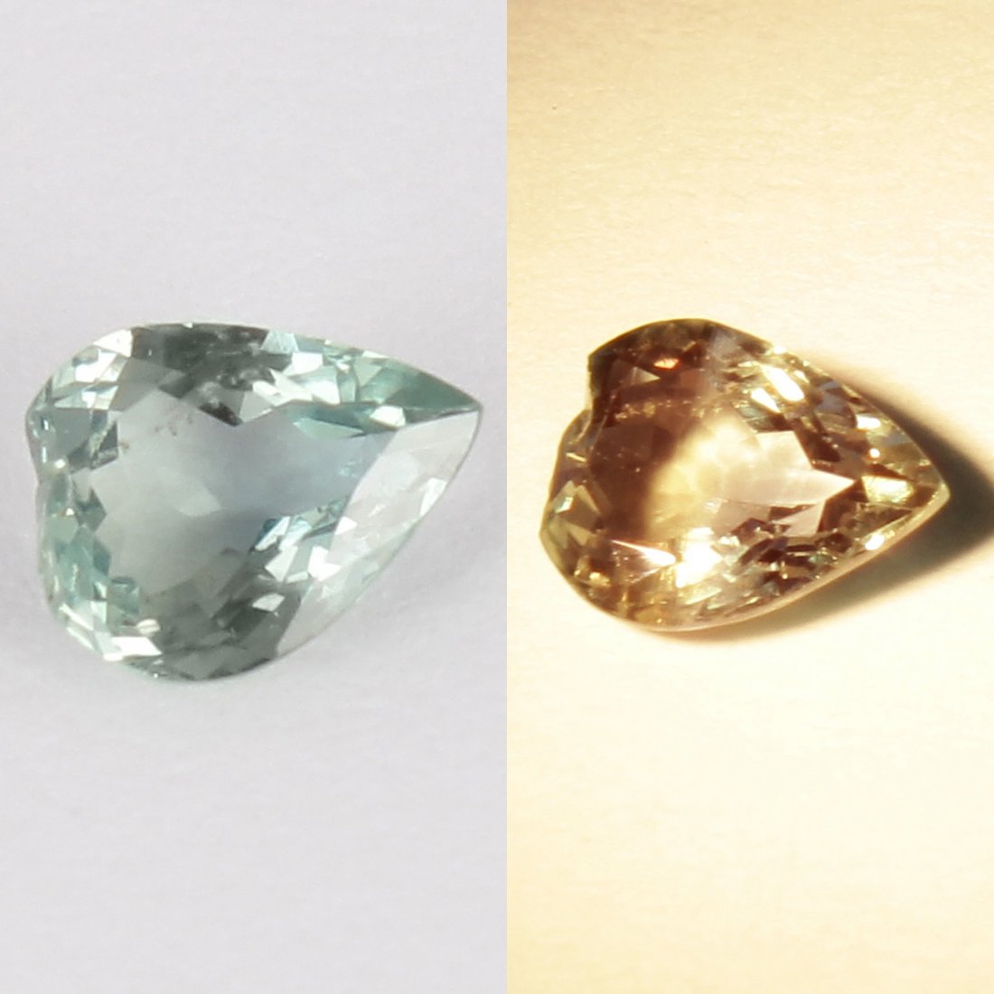 GFCO Cert. 0.48 ct. Color Changing Alexandrite - BRAZIL: GFCO (Swiss) Certified 0.48 ct. Color Changing Alexandrite - BRAZIL Cut - Pear Brilliant Cut Color - Bluish Green to Reddish Brown Ct. Weight - 0.48 ct. Clarity - SI Dimensions