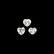 Set of 3 - 0.75 ct. Heart Shape Diamonds - UNTREATED