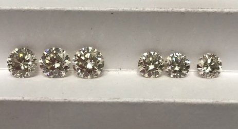 Set of 6 - 0.48 ct. Round Brilliant Diamonds - J-K (1 of 1)