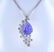 14 K White Gold Tanzanite & Diamond Pendant Necklace