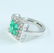 14 K White Gold IGI Certified Emerald & Diamond Ring - 4
