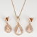 14 K Rose Gold Diamond & Mother of Pearl Pendant Set