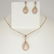 14 K Rose Gold Diamond & Mother of Pearl Pendant Set - 3