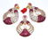 14 K Yellow Gold Diamond, Ruby & Pearl Earrings-Pendant - 4