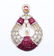 14 K Yellow Gold Diamond, Ruby & Pearl Earrings-Pendant - 7