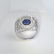 14 K White Gold Blue Sapphire (IGI) & Diamond Ring - 10