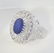 14 K White Gold Blue Sapphire (IGI) & Diamond Ring - 4