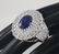 14 K White Gold Blue Sapphire (IGI) & Diamond Ring - 5