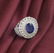 14 K White Gold Blue Sapphire (IGI) & Diamond Ring - 6