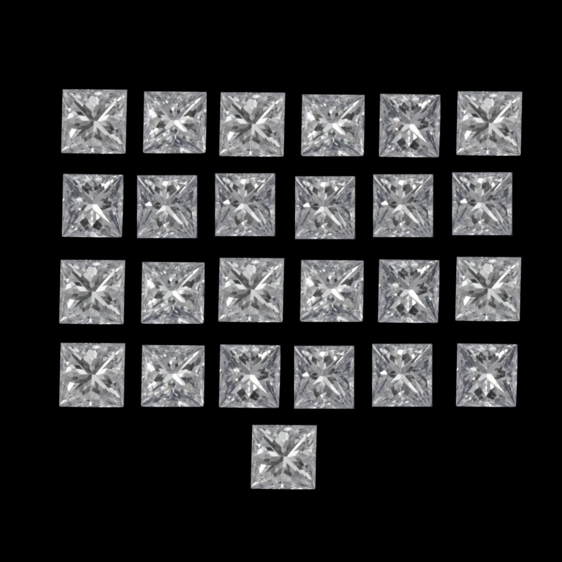Set of 25 - 0.75 ct. Princess cut Diamonds - UNTREATED (1 of 1)