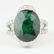 14 K White Gold Tsavorite (GFCO Cert.) & Diamond Ring - 3