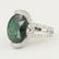 14 K White Gold Tsavorite (GFCO Cert.) & Diamond Ring - 4