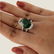 14 K White Gold Tsavorite (GFCO Cert.) & Diamond Ring - 5