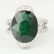 14 K White Gold Tsavorite (GFCO Cert.) & Diamond Ring - 6