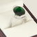 14 K White Gold Tsavorite (GFCO Cert.) & Diamond Ring - 7