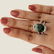 14 K White Gold Tsavorite (GFCO Cert.) & Diamond Ring - 9