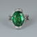 14 K / 585 White Gold Tsavorite Garnet & Diamond Ring - 3