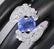 14 K White Gold Blue Sapphire (IGI Cert) & Diamond Ring