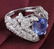 14 K White Gold Blue Sapphire (IGI Cert) & Diamond Ring - 4