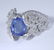 14 K White Gold Blue Sapphire (IGI Cert) & Diamond Ring - 5