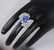 14 K White Gold Blue Sapphire (IGI Cert) & Diamond Ring - 8
