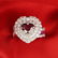 14 K White Gold Royal Red Ruby (LOTUS) & Diamond Ring