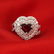 14 K White Gold Royal Red Ruby (LOTUS) & Diamond Ring - 3