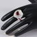 14 K White Gold Royal Red Ruby (LOTUS) & Diamond Ring - 4