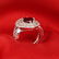 14 K White Gold Royal Red Ruby (LOTUS) & Diamond Ring - 9