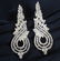 14 K / 585 White Gold Long Chandelier Diamond Earrings