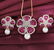 14 K Yellow Gold Ruby & Diamond Earrings with Pendant