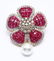 14 K Yellow Gold Ruby & Diamond Earrings with Pendant - 4