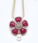 14 K Yellow Gold Ruby & Diamond Earrings with Pendant - 6