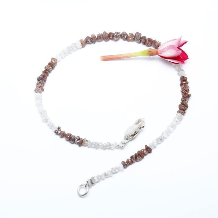 Silver 925 and Rough Diamond Bracelet with clasp (1 of 5)